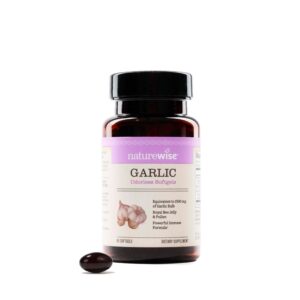 Pastillas de ajo sin olor NatureWise - botella frontal