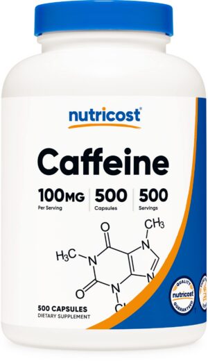 Version 1.0.0 pastillas cafeína nutricost 100mg 500 caps energía rápida