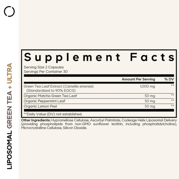 Pastillas cápsulas té verde liposomal Codeage 90% EGCG