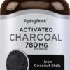 Pastillas carbón activado Piping Rock frasco y cápsulas