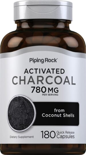 Version 1.0.0 Pastillas carbón activado Piping Rock frasco y cápsulas