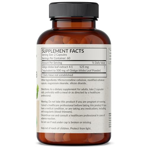 Version 1.0.0 Pastillas Futurebiotics Ginkgo Biloba suplemento natural para cerebro