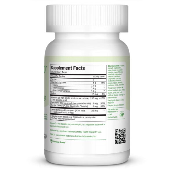 Pastillas Maxi-Health vitamina C y zinc refuerzo inmunológico 180