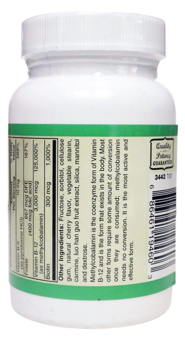 Pastillas Metil B-12 AlchePharma presentación lateral