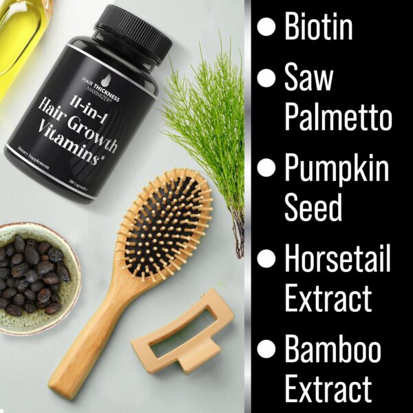 Pastillas veganas para cabello más denso y saludable para hombres y mujeres