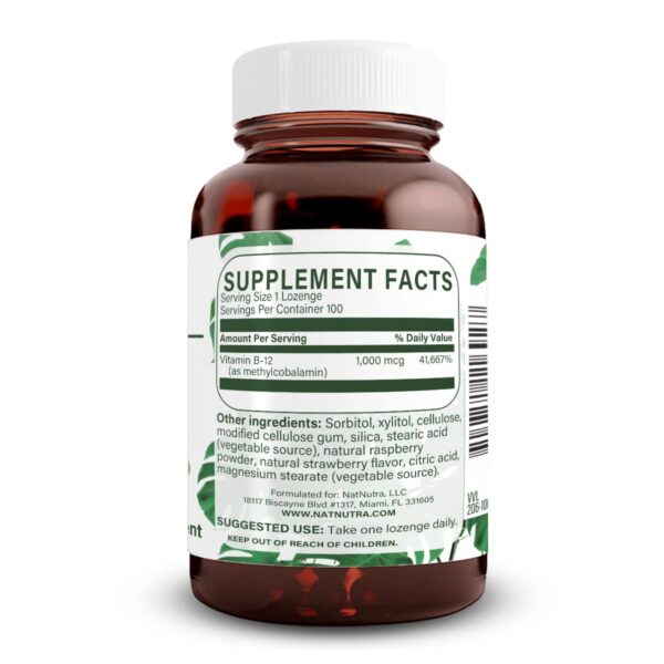 Pastillas veganas Natural Nutra Metil B12 sabor baya