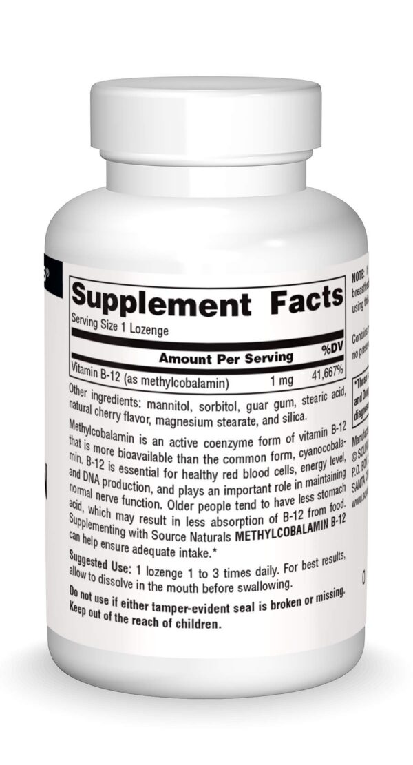 Version 1.0.0 Pastillas vitamina b-12 metilcobalamina fuente Source Naturals