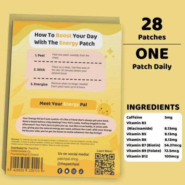 PatchPal caja y etiqueta de producto