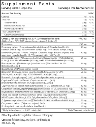 Etiqueta de suplemento Patient One Enflamen vista frontal