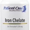 Patient One Iron Chelate 28 mg cápsula y etiqueta front
