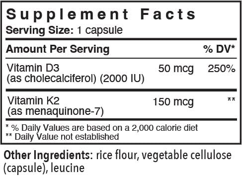 Etiqueta del producto Patient One K2 D3