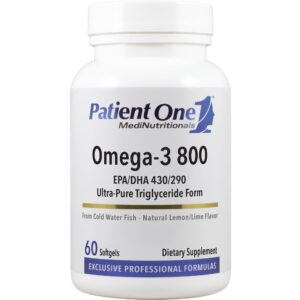 Version 1.0.0 Frente del envase de Patient One Omega-3 800