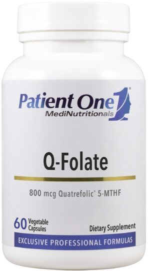 Version 1.0.0 Patient One Q-Folate 800mcg suplemento 60 cápsulas folato metilado