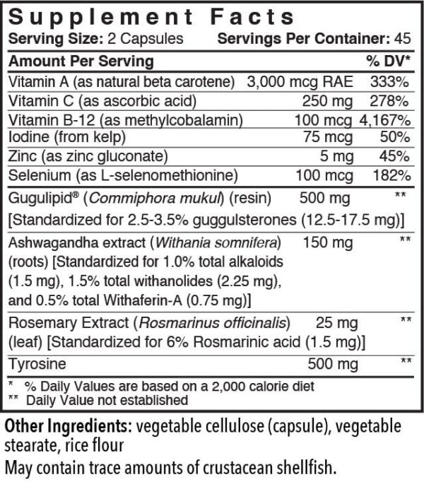 Etiqueta de Patient One Thyroid Maintenance