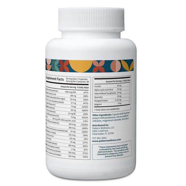 Cápsulas Pattern Wellness en frasco