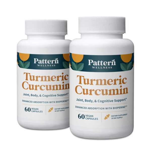 Pattern Wellness cápsulas cúrcuma curcumina 1300mg frasco