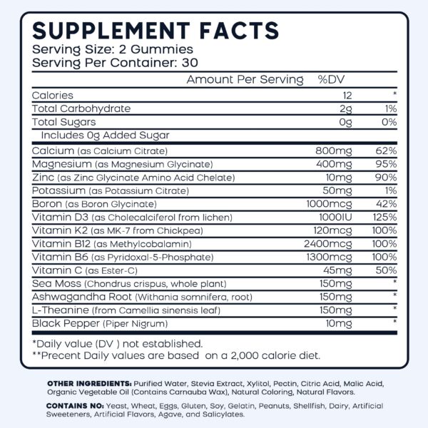 Frasco con gomitas y etiqueta
