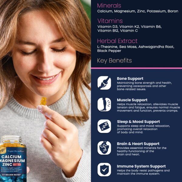 Etiqueta frontal con vitaminas en gomitas