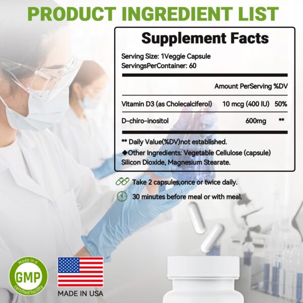 Etiqueta de ingredientes de pcoskey D-Chiral-Inositol