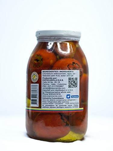 Fruta Peach Palm Fruit en salmuera en presentación 480 g