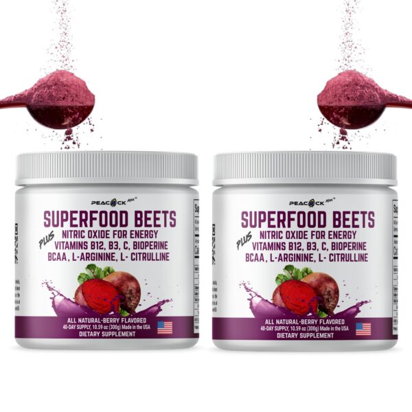 Version 1.0.0 Frente del polvo Peacock Max Beet Powder 21.2 oz