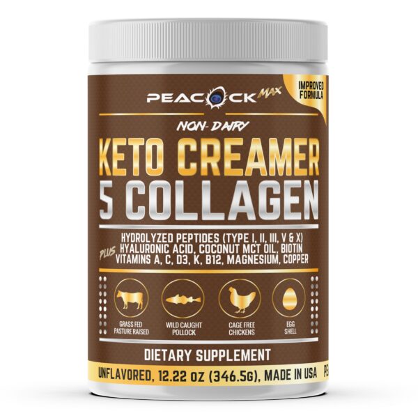 Frasco Peacock Max crema cafe colageno keto