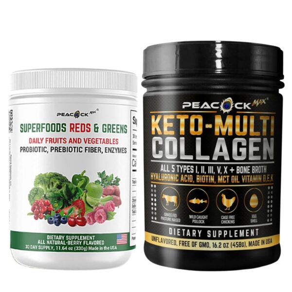 Frente del frasco Peacock Max Keto multicolageno