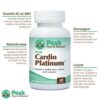 Version 1.0.0 Frasco con etiqueta de Peak Cardio Platinum