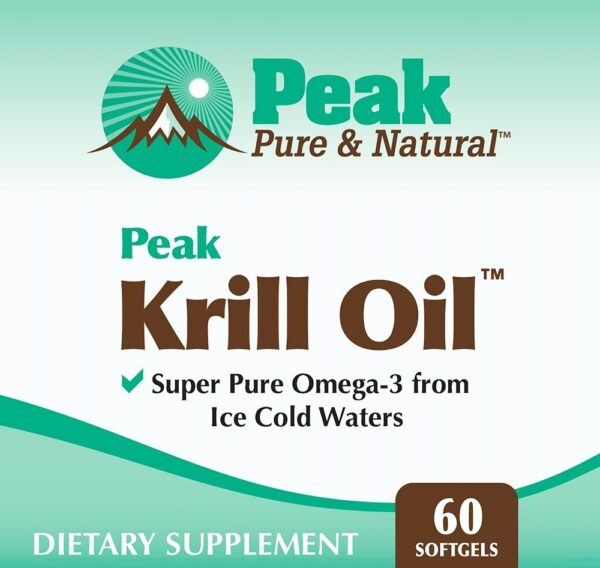 Frasco Peak Krill Oil y etiqueta