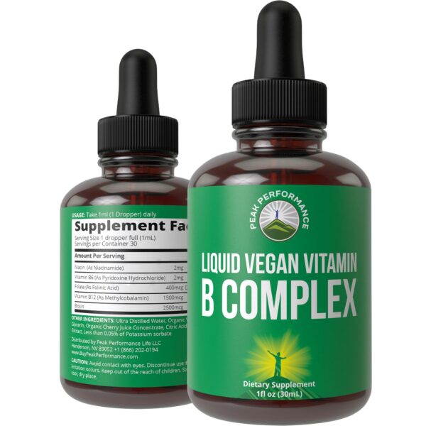 Peak Performance B Complex gotas líquidas veganas vitaminas B