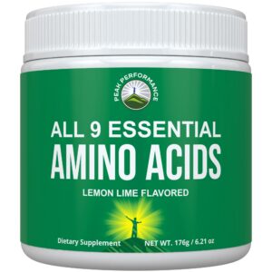 Peak Performance EAAs polvo Lemon Lime frasco frontal