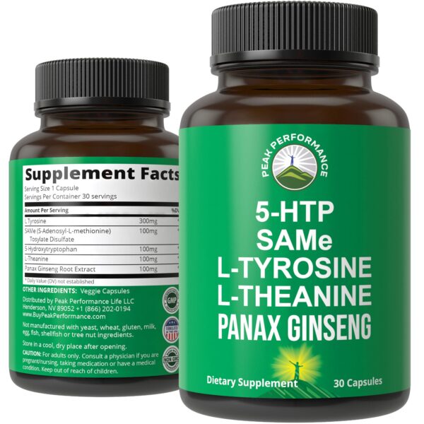 Botella de Peak Performance con etiqueta