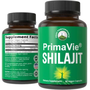 Frontal de Peak Performance PrimaVie Purified Shilajit Capsules