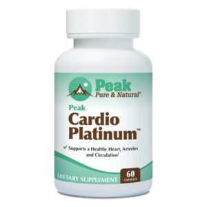 Frasco de Peak Cardio Platinum en empaque
