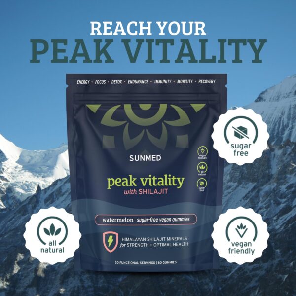 Envase Peak Vitality Shilajit gomitas