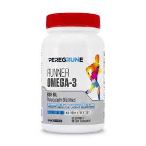 PEREGRUNE Omega 3 triple fuerza cápsulas para corredores salud del corazón