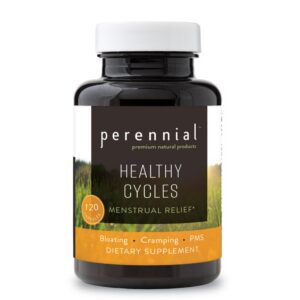 Frasco de suplemento menstrual Perennial Healthy Cycles 120 cápsulas
