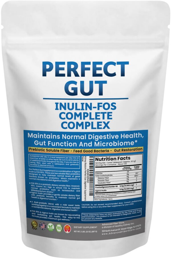 Perfect Gut polvo de inulina FOS prebiótico salud intestinal