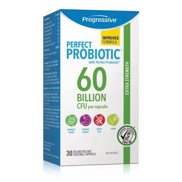 Frasco Perfect Probiotic 60B PROGRESSIVE 30 cápsulas vista frontal