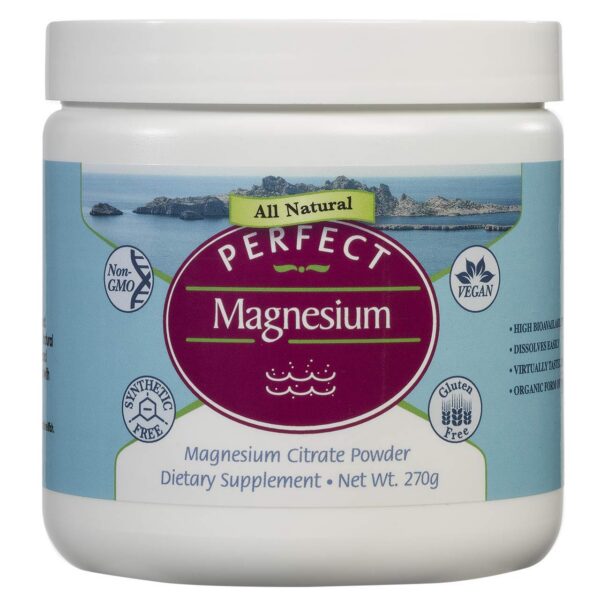 Frasco y etiqueta de Perfect Magnesium Citrate Powder