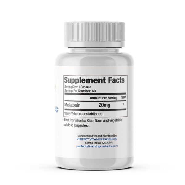 Caja y cápsulas de Melatonina MAX