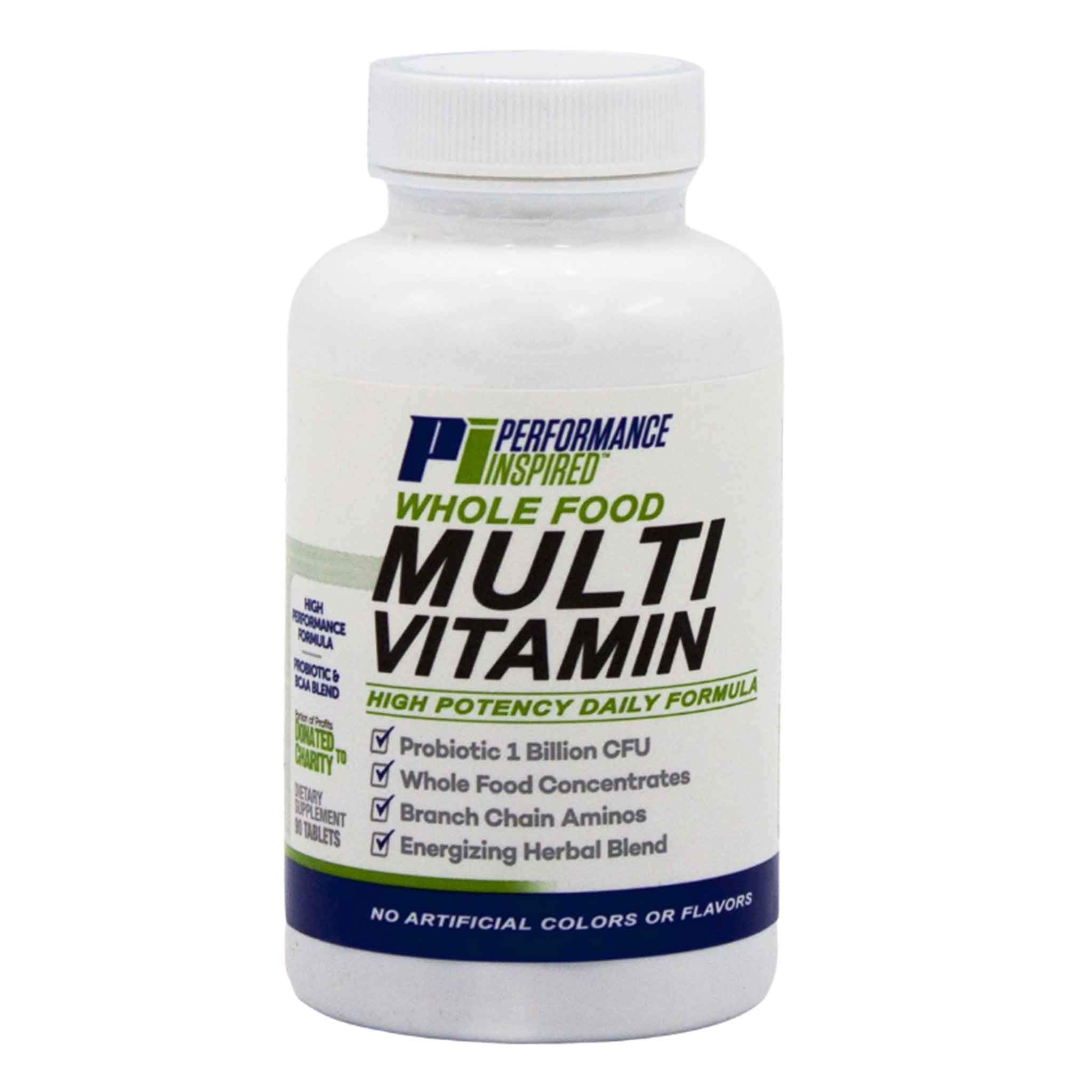 PERFORMANCE INSPIRED Whole Food Multivitamin with 1 Billion CFU Probiotics & BCAA
