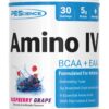 Frasco de PEScience Amino IV BCAA y EAA sabor Frambuesa-Uva