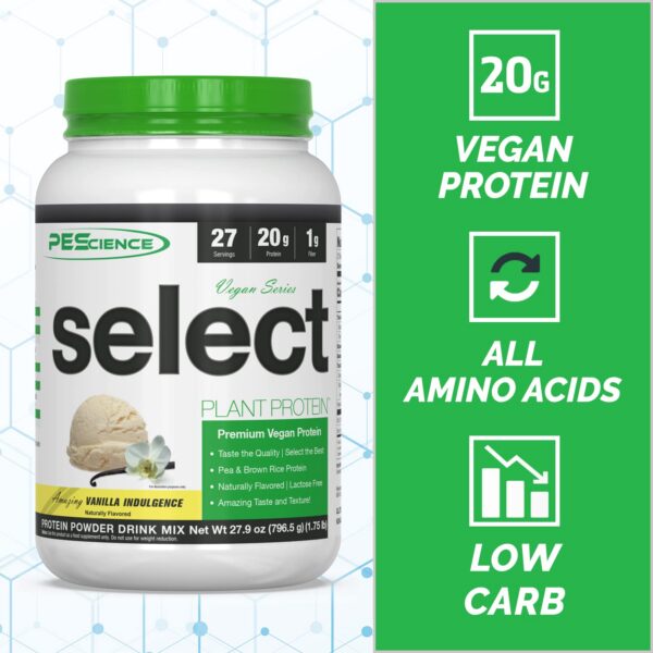 Etiqueta de PEScience Select Vegan Proteína vegana vainilla