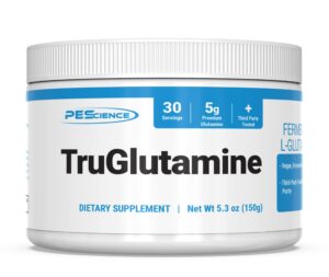 Frasco de PEScience TruGlutamine sin sabor