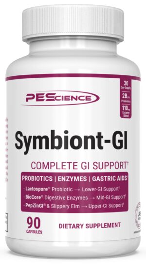 Version 1.0.0 Botella producto PEScience Symbiont GI suplemento digestivo