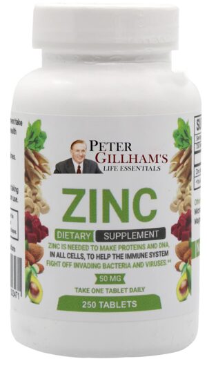 Frasco de zinc 50 mg Peter Gillham's Life Essentials