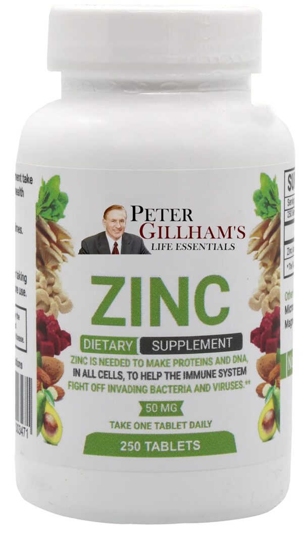 Frasco de zinc 50 mg Peter Gillham's Life Essentials