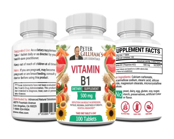 Peter's Choice tabletas vitamina B1 500mg paquete de 100