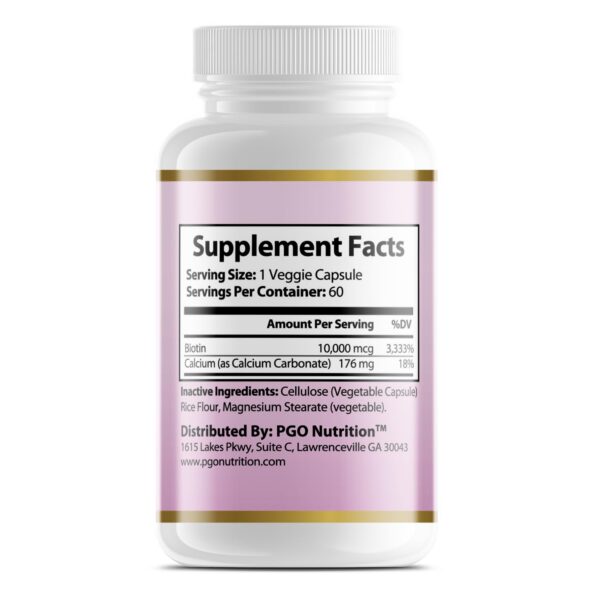 Etiqueta PGONutrition Biotina Pura